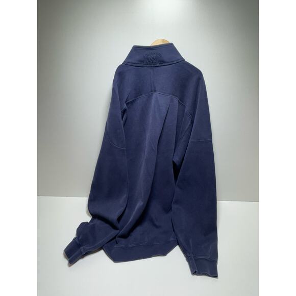 Cutter & Buck Large Navy Blue Men’s 1/4 zip Pullover Pima Cotton Preppy - Picture 2 of 9